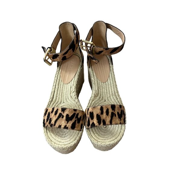 J Crew Womens Hazelnut Black Platform Espadrille Calf Hair Sandals Size‎ 6.5 - Picture 1 of 10